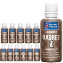 Kit 12 Corante Líquido Xadrez Sherwin Williams Tintas Bisnaga Pigmento Cores Parede Base Dágua 50ml