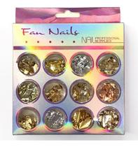 Kit 12 Cores Folha De Ouro Para Unha Encapsulamento Acrygel Kit 12 Cores Folha De Ouro Para Unha Encapsulamento Acrygel
