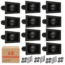 Kit 12 Cornetas Retangular LC2325 Com Parafusos Plastico Som
