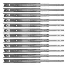 Kit 12 Corrediças Telescópicas de 25cm (10") Galvanizadas 6 Pares Kit 12 Corrediças Telescópicas de 25cm (10") Galvanizadas 6 Pares
