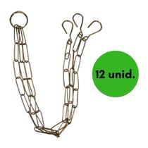 Kit 12 Correntes Tripla 44cm Para Vasos Suspensos De Plantas E Flores