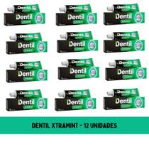 Kit 12 Creme Dental Dentil Xtra Mint Menta Refrescante Sem Flúor - 70G