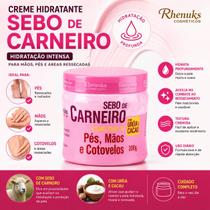 Kit 12 Cremes Hidratantes Rhenuks Sebo de Carneiro Ureia Cacau Pés Mãos Cotovelos