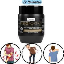Kit 12 Cremes Potes Massageadores Fisiofort Premium Extra-Forte Garantido 240g