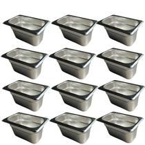 KIT 12 CUBA GN 1/9 100MM SEM ALÇA 1L 11x17,7x10CM