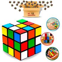 Kit 12 Cubo Mágico Brinquedo Infantil Giro Rápido Colorido