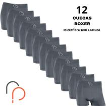 Kit 12 Cueca Box Boxer Masculina RP Basic Microfibra Elastano Adulto Lisa Conforto