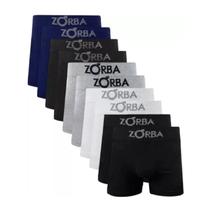 Kit 12 Cueca Boxer Algodão S/ Costura Zorba 781 Varias Cores