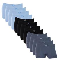 Kit 12 Cueca Boxer Infantil Lisa Menino Seamless Poliéster