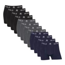 Kit 12 Cueca Boxer Masculino Polo Wear Microfibra Confortavel