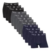 Kit 12 Cueca Boxer Masculino Polo Wear Microfibra Confortavel