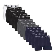 Kit 12 Cueca Boxer Masculino Polo Wear Microfibra Sem Costura