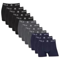 Kit 12 Cueca Boxer Masculino Polo Wear Microfibra Sem Costura