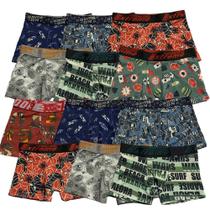 Kit 12 Cuecas Boxer Infantil Fristyle Em Microfibra Estampada