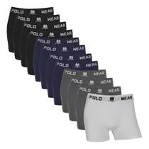 Kit 12 Cuecas Boxer Microfibra Basic - Polo Wear