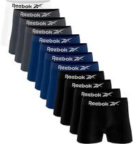 Kit 12 Cuecas Boxer Microfibra Reebok Adulto Box Sem Costura