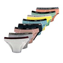 Kit 12 Cuecas Infantil Slip Elástico Exposto Infantil Menino 100% Algodão Lisa