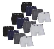Kit 12 cuecas Polo Wear Boxer Básica Sem costura