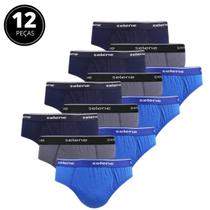 Kit 12 Cuecas Slip Adulto Algodão Selene 11900