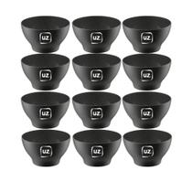 Kit 12 Cumbuca Bowl Plástico 500ml Design Prático Petisco Cor Preto