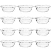 Kit 12 Cumbucas de Vidro 180ml Pearl Bowls Transparentes Wolff Sobremesas Petiscos Frutas