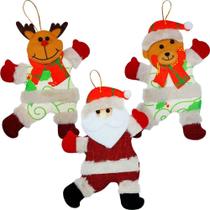 Kit 12 Decoração árvore De Natal Noel Rena Urso Natalino 19cm Kit 12 Decoração árvore De Natal Noel Rena Urso Natalino 19cm