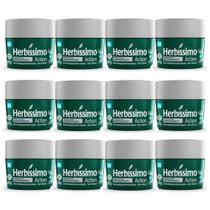 Kit 12 desodorante creme herbissimo action antitranspirante 55g
