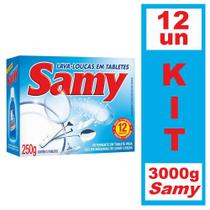 Kit 12 Detergente Maquina Lava Louça 144 Tablete Samy C/ Nfe
