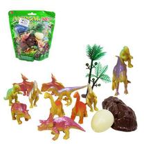Kit 12 dinossauros jurássicos + 3 acessórios sortidos