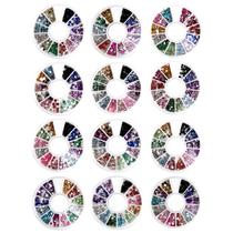 Kit 12 Discos de Strass Variados Decoração Unhas Multicolor