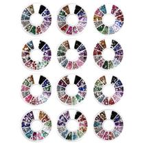 Kit 12 Discos De Strass Variados Decoração Unhas Multicolor