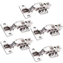 Kit 12 Dobradiças Reta Inox Amortecedor Armários Móveis Kit 12 Dobradiças Reta Inox Amortecedor Armários Móveis