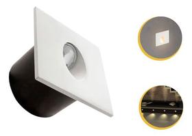 Kit 12 Embutido Led 3w Balizador Parede Quadrado Bco Quente
