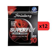 Kit 12 Encordoamento Strinberg Para Guitarra GS10 - 6 Cordas