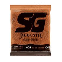 Kit 12 Encordoamento Violão Aço 009 SG 85/15 Extra Light 6684