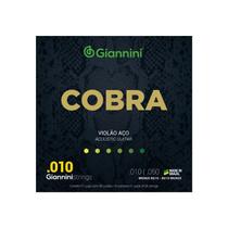 Kit 12 Encordoamento Violão Aço 010 Giannini Cobra 85/15 Geefle