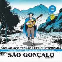 Kit 12 Encordoamento Violão Aço 011 São Gonçalo Prata Bolinha 125