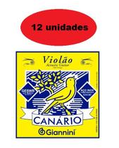 Kit 12 Encordoamento Violão Aço c/ Bolinha - Canário GESWB