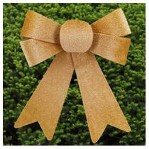 Kit 12 Enfeite Árvore Natal Laço Dourado 17,5cm Kit 12 Enfeite Árvore Natal Laço Dourado 17,5cm