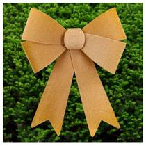 Kit 12 Enfeites árvore Natal Laço Dourado Veludo 27cm Kit 12 Enfeites árvore Natal Laço Dourado Veludo 27cm