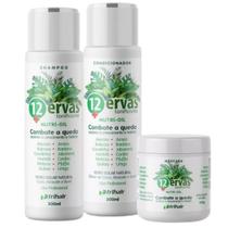 kit 12 Ervas Nutri-Oil Shampoo Condicionador Máscara Trihair
