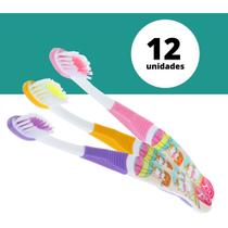 Kit 12 Escova De dente infantil macia com protetor de cerdas