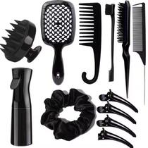 Kit 12 Escova Para Cabelos Cacheados Natural Curvo Rattail Pente Conjunto Ferramentas De Salão De Ca