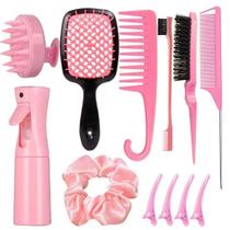 Kit 12 Escova Para Cabelos Cacheados Natural Curvo Rattail Pente Conjunto Ferramentas De Salão De Ca Kit 12 Escova Para Cabelos Cacheados Natural Curvo Rattail Pente Conjunto Ferramentas De Salão De Ca