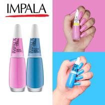 Kit 12 Esmalte Impala Tons Pasteis Rosa e Verde Cremoso Esmaltes Atacado