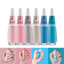 Kit 12 Esmalte Impala Tons Pasteis Rosa e Verde Cremoso Esmaltes Atacado