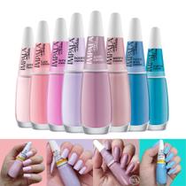 Kit 12 Esmalte Impala Tons Pasteis Rosa e Verde Cremoso Esmaltes Atacado