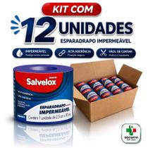 kit 12 Esparadrapo Impermeável Salvelox 2,5cm x 0,90m Alta Aderencia Branco kit 12 Esparadrapo Impermeável Salvelox 2,5cm x 0,90m Alta Aderencia Branco