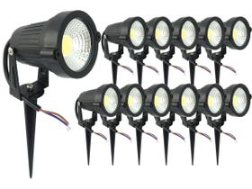 Kit 12 Espeto de Jardim Luminária Com Luz De Alto Brilho Super Forte Led 5w 110v 220v - Negócio de Gênio