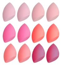 Kit 12 Esponjas De Maquiagem Chanfradas Base Make Multicolor Kit 12 Esponjas De Maquiagem Chanfradas Base Make Multicolor
